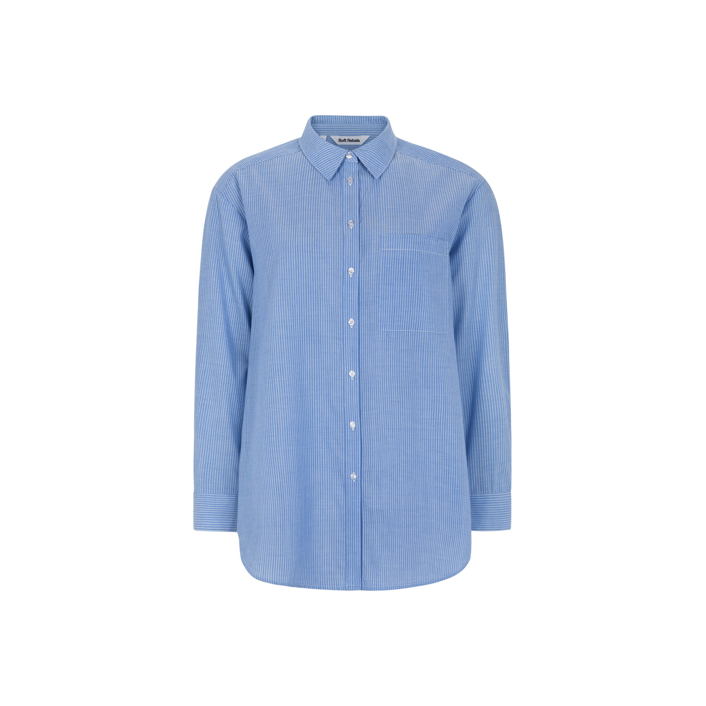 Soft Rebels SRVeronica Striped Shirt Shirts & Blouse 300 Striped Snow White and Ultramarine