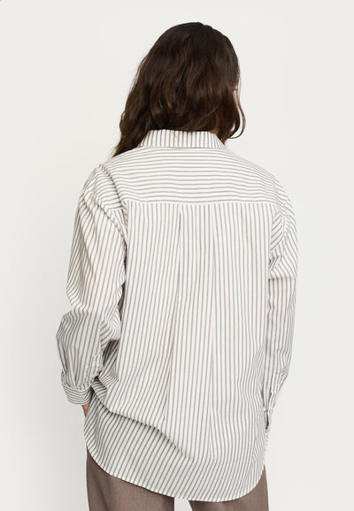 Soft Rebels SRVeronica Striped Shirt Shirts & Blouse 633 Stripe Snow White with Coffee Quartz