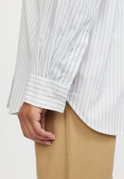 Soft Rebels SRVeronica Striped Shirt Shirts & Blouse 778 Stripe Snow White w Thistle