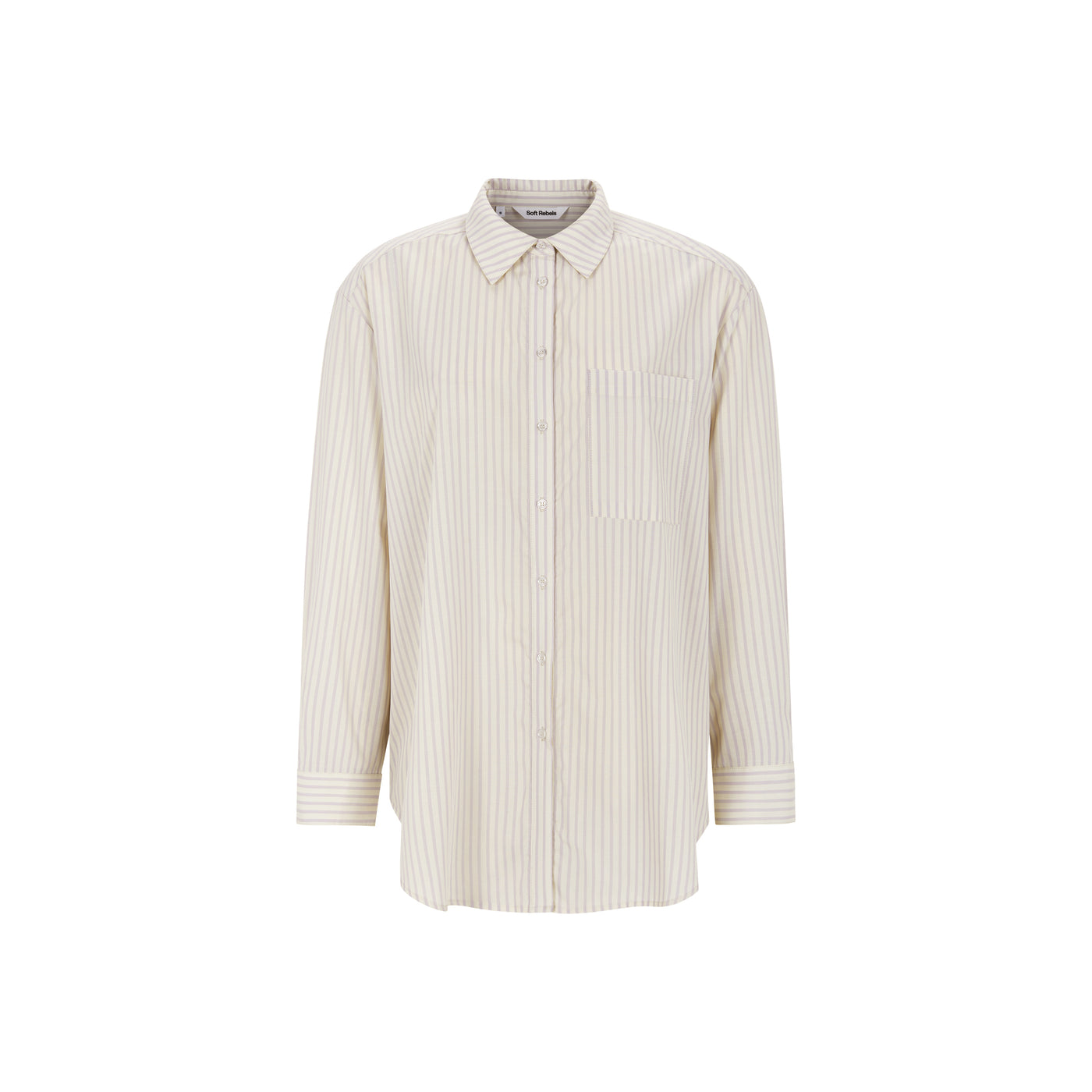 Soft Rebels SRVeronica Striped Shirt Shirts & Blouse 778 Stripe Snow White w Thistle