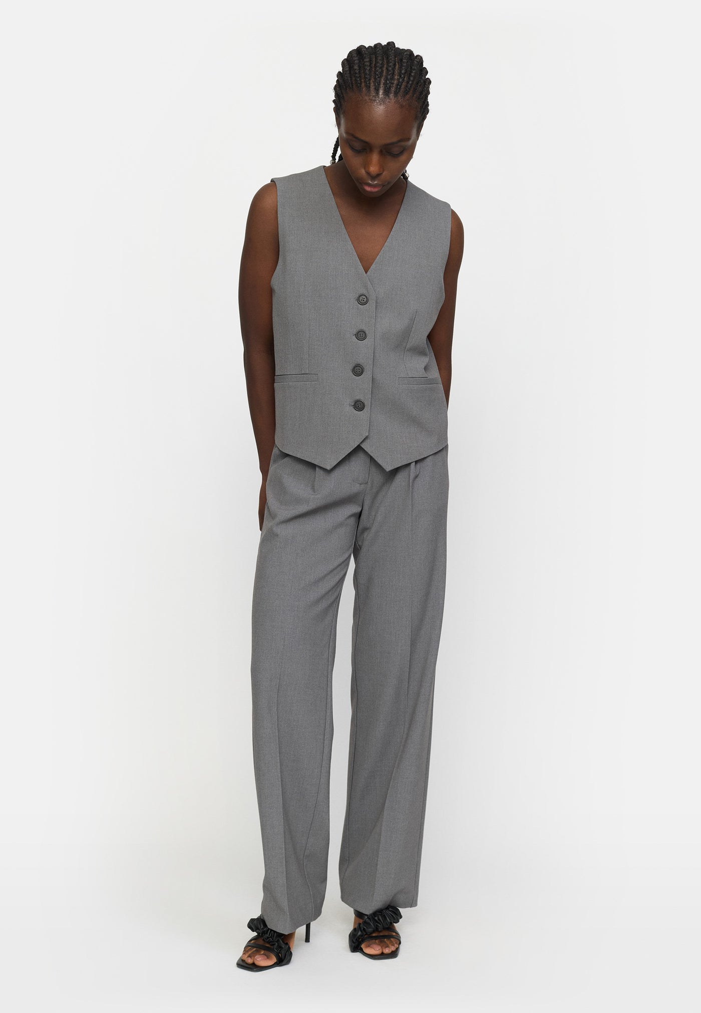 Soft Rebels SRVilja Vest Vest 053 Medium Grey Melange