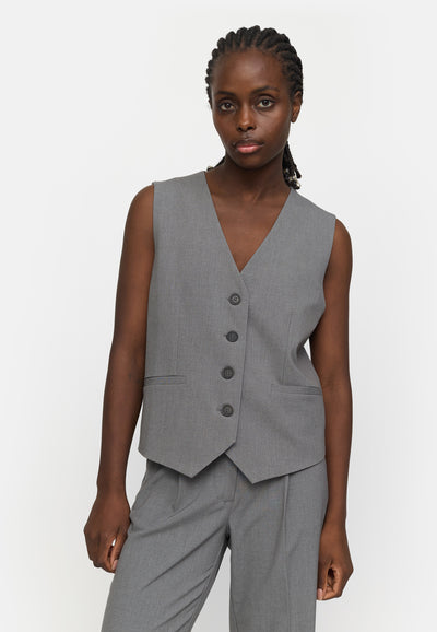 Soft Rebels SRVilja Vest Vest 053 Medium Grey Melange